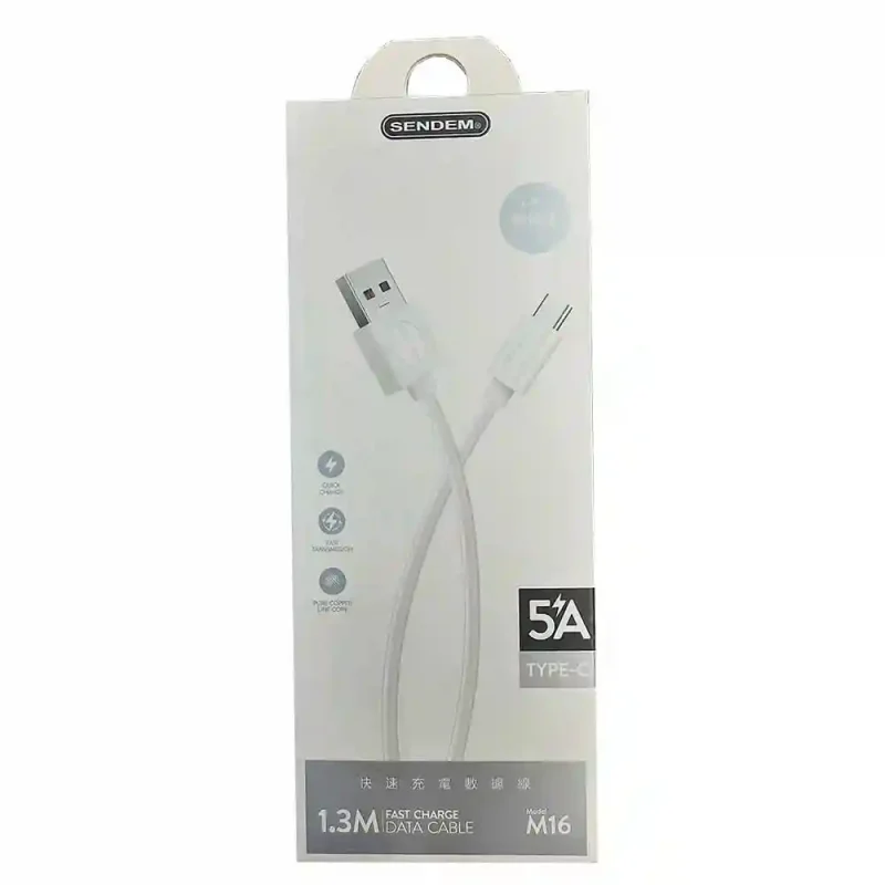کابل شارژ USB به USB-C سندم SENDEM مدل M16 | فروشگاه خرید کامپیوتر لیان سیستم