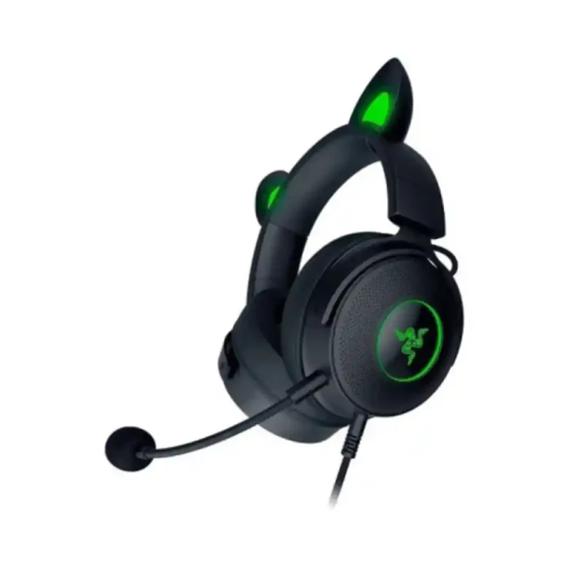 هدست مخصوص بازی ریزر مدل Kraken KITTY V2 Black | فروشگاه خرید کامپیوتر لیان سیستم
