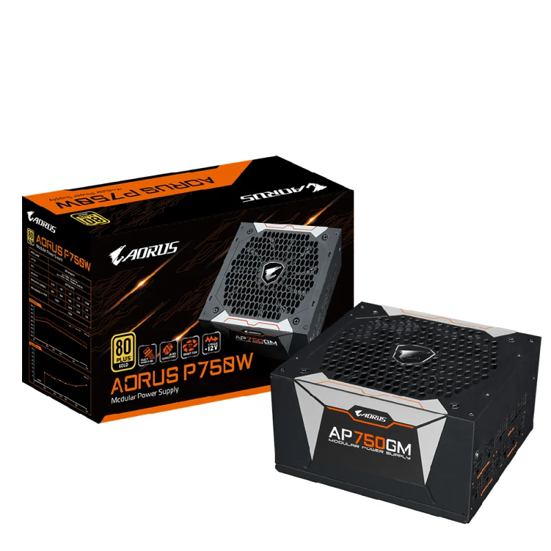 منبع تغذیه کامپیوتر گیگابایت آروس مدل GIGABYTE AORUS AP750GM FULL MADULAR کارکرده | فروشگاه خرید کامپیوتر لیان سیستم