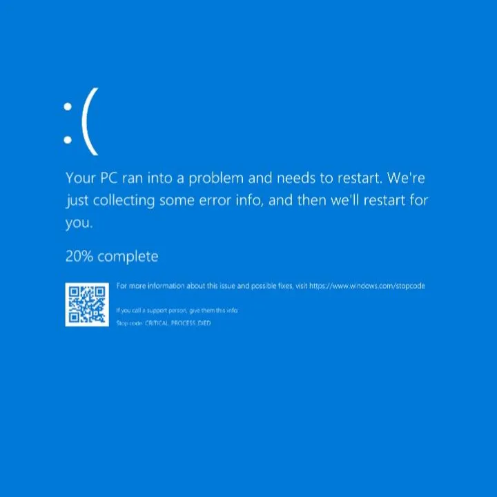 blue screen یا صفحه آبی مرگ (BSOD / Blue Screen of Death)