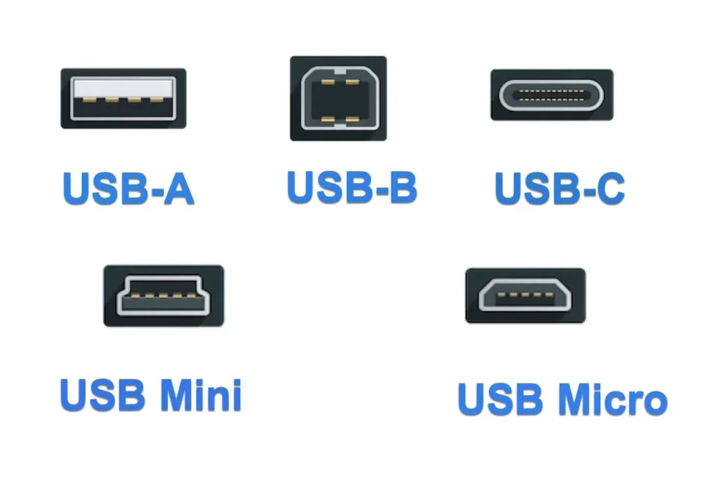 تفاوت در نوع کانکتور (Type-A، Type-B، Type-C)