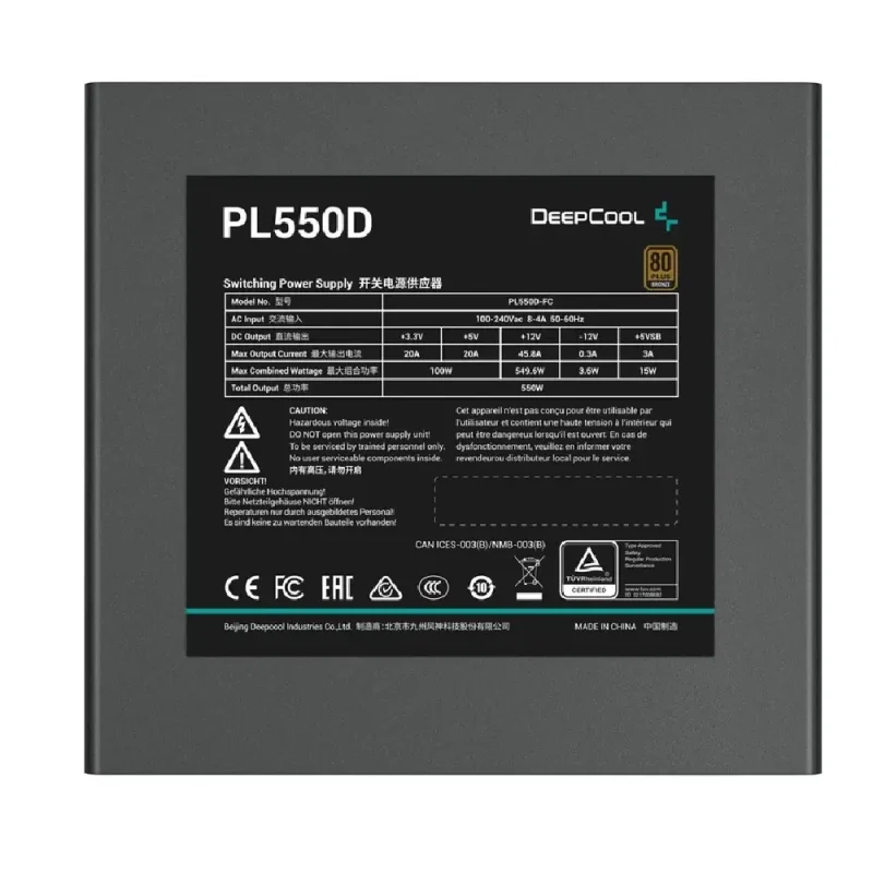 منبع تغذیه کامپیوتر دیپ کول مدل PL550D | فروشگاه خرید کامپیوتر لیان سیستم