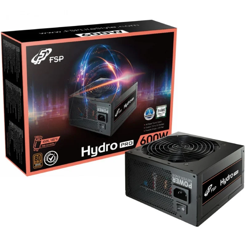 منبع تغذیه کامپیوتر اف اس پی مدل FSP HYDRO PRO 600W BRONZE