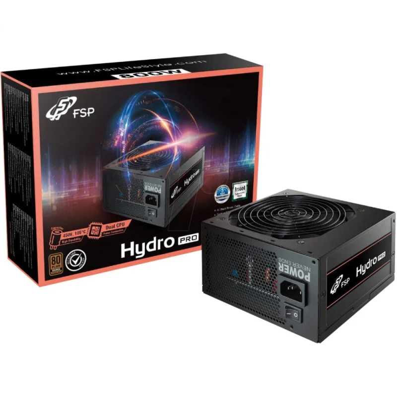 منبع تغذیه کامپیوتر اف اس پی مدل FSP HYDRO PRO 800W BRONZE کارکرده